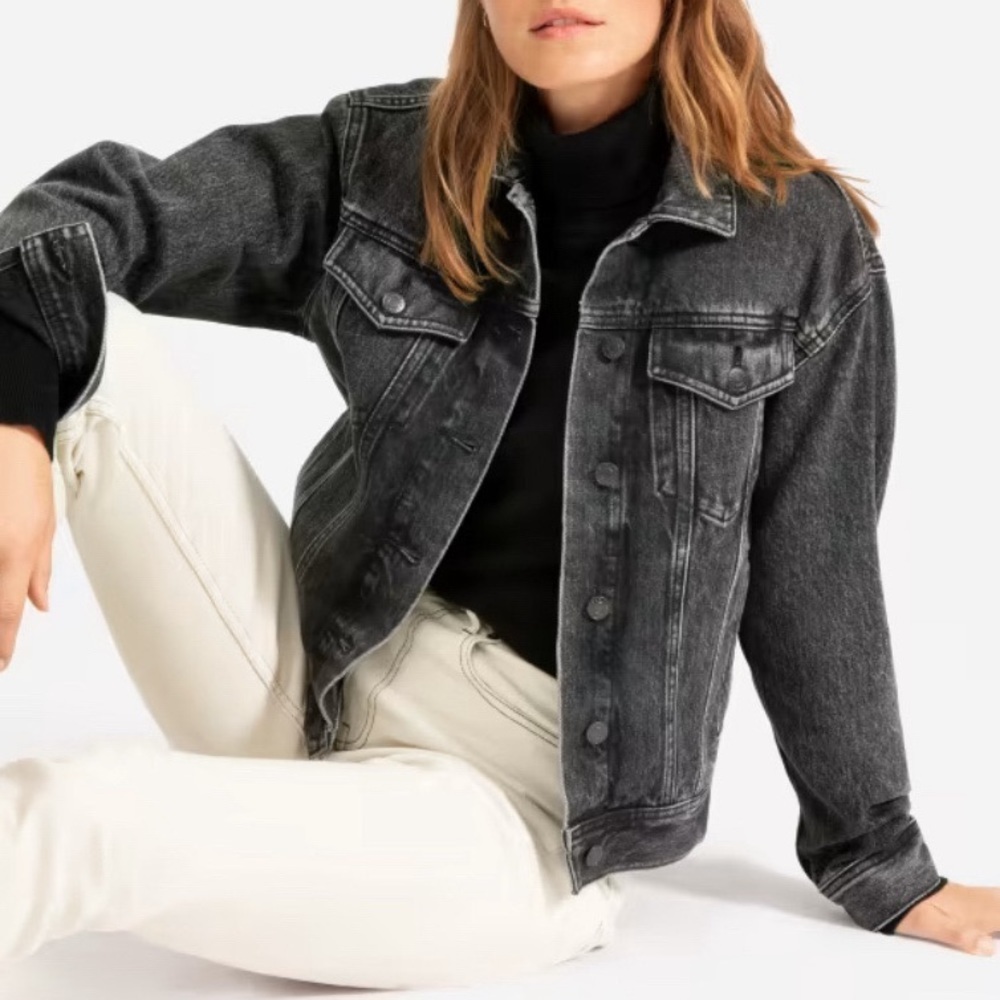 Oversized Denim jacket in washed black XS by Everlane